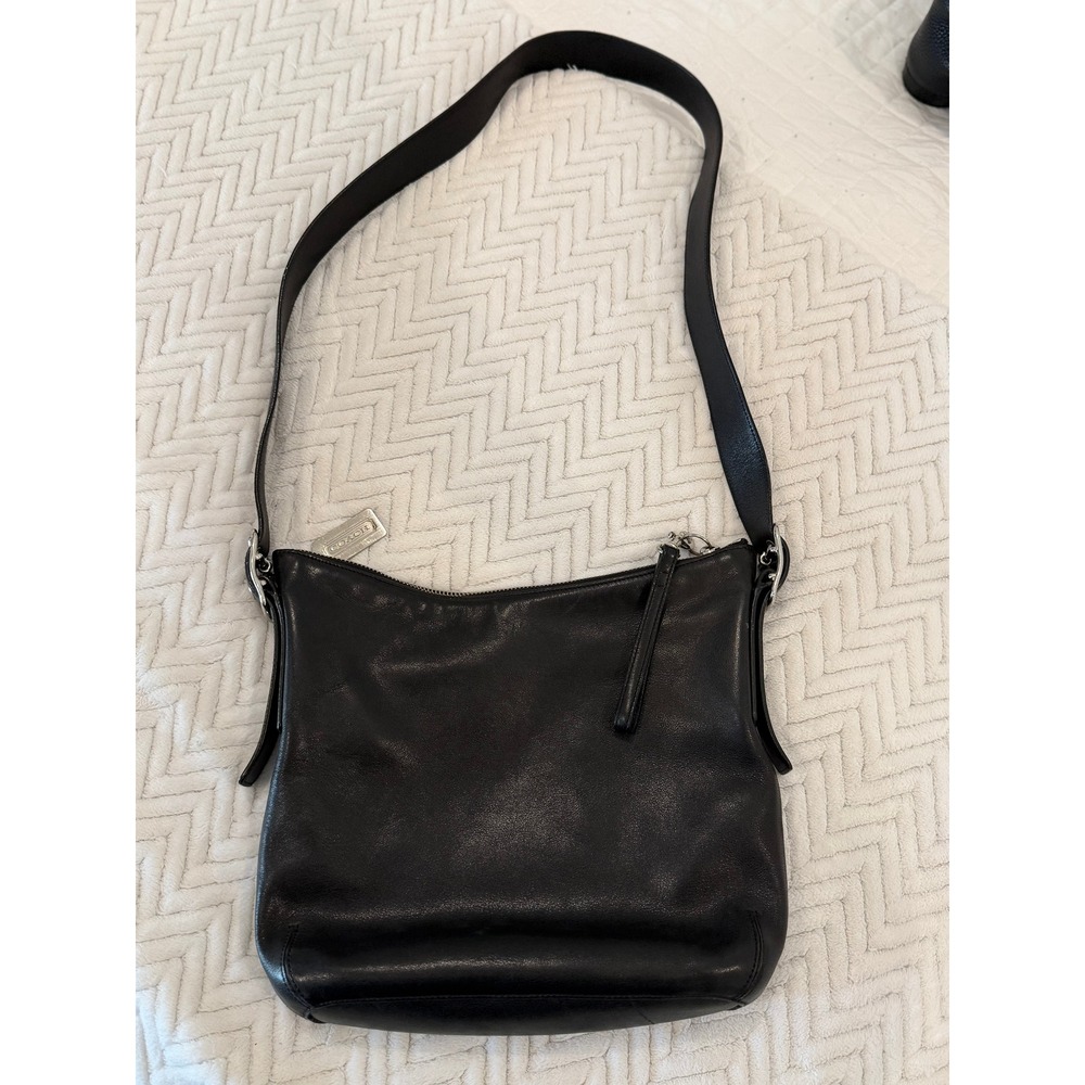 Coach Soho Black Leather Crossbody Bag Silver Hardware